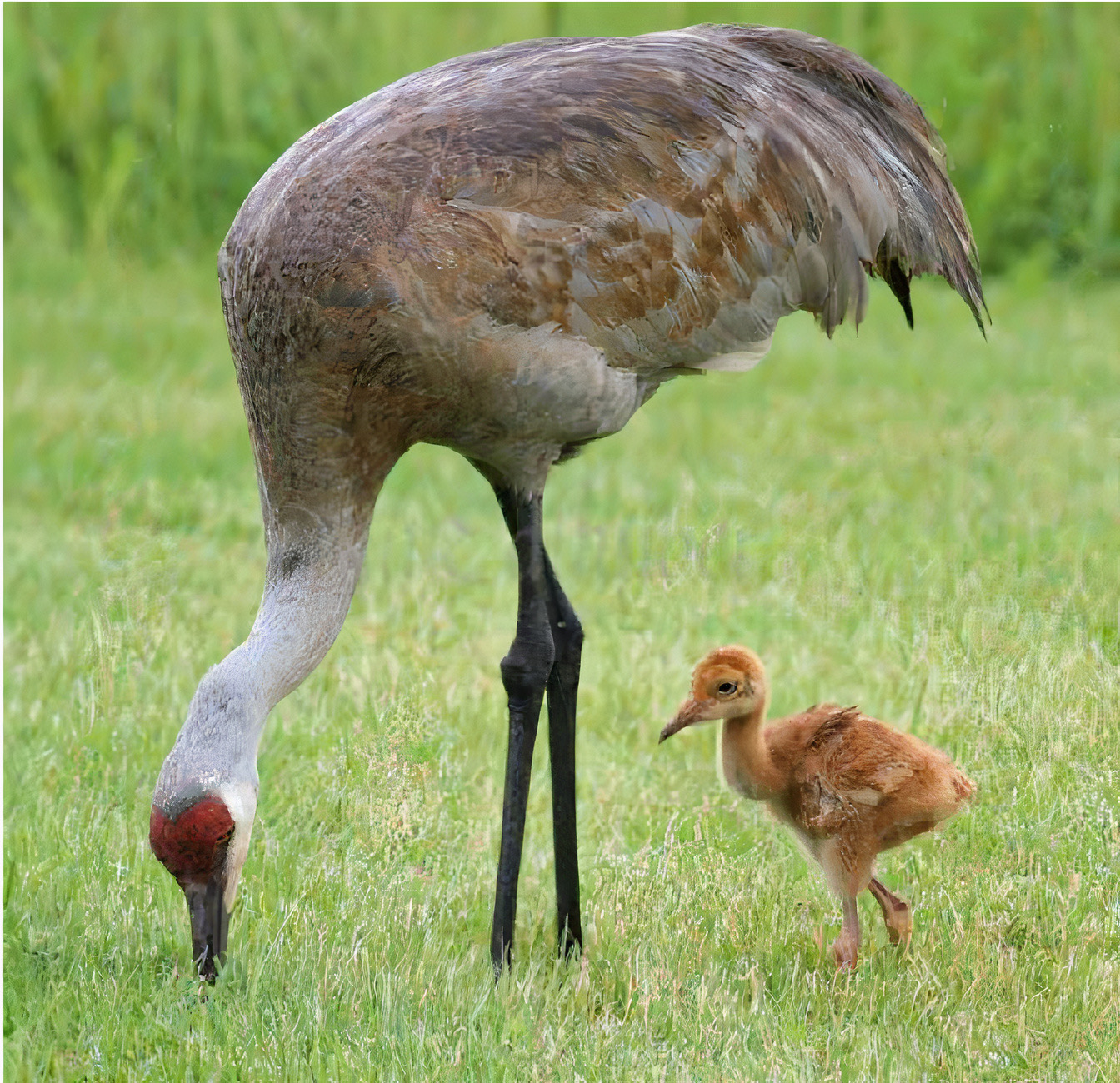 sandhill crane and colt