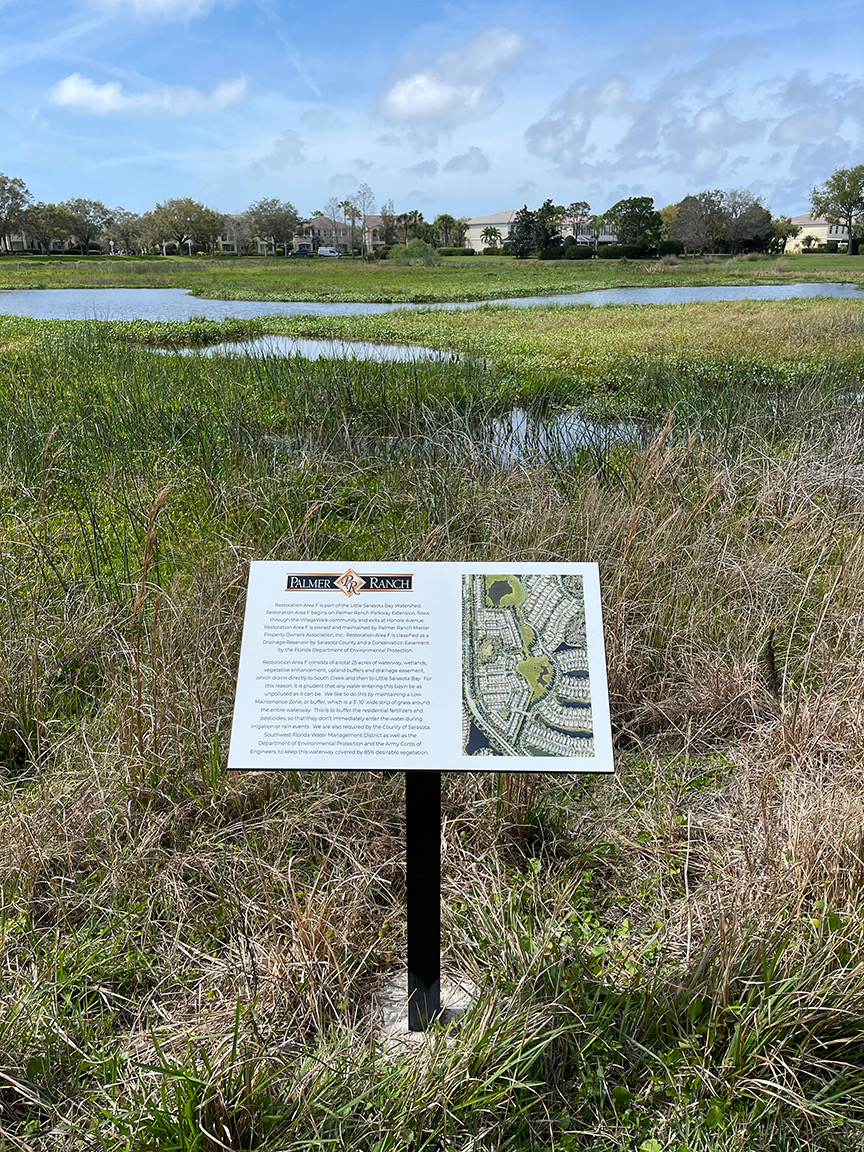 educational signage along waterways